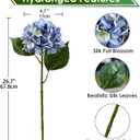 DILATATA 21" Fake Hydrangea Long Stems Silk Hydrangea Flowers for Home Table Centerpieces Artificial Flowers Arrangements Wedding Bouquets DIY Decorations-3Pcs Blue Hydrangeas