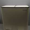 SONGMICS Trash Can, 2 x 10.6 Gallon (2 x 40 L) Garbage Can for Kitchen, with 15 Trash Bags, 2 Compartments, Plastic Inner Buckets and Hinged Lids, Airtight, Almond Color ULTB730A01V1