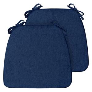 Chair Pads for Dining Chairs Kitchen Seat Cushions Set of 2 for Dining Room Office Farmhouse Dorm House Decor Aesthetic Essentials Accessories,D Shaped,40D Foam,Ties Chair Cushion17"x16"x2" Dark Blue