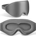 FlyCoco 99% Fully Block Out Light Eye Sleep Mask, 3D Deep Contoured Eyes Cover Zero Pressure, Long Lash Extension Eyes Mask with Adjustable Straps for Sleeping Travel Home Nap Rest Women Men (Grey)