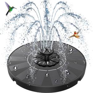 SZMP Solar Fountain 2026 Upgrade, SolarPowered Bird Bath Fountain with 4 Fixed Rods & 7 Nozzles for Garden, Pond, Pool, and Patio – No Battery Required, Attracts Hummingbirds & Wildlife
