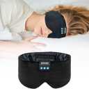Sleep Mask Bluetooth 5.4 Headphones Soft Wireless Headband Eye Mask Blackout with Microphone (Black, M)