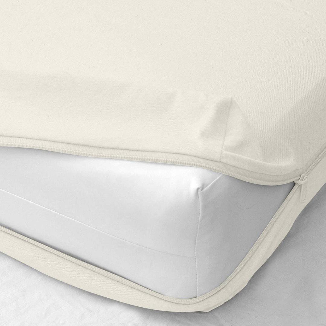 Zipper Fitted Sheet - Full Size, 12 Inch Deep Pocket, Hotel Quality Brushed Microfiber Bottom Sheet, Soft Wrinkle-Free, Shrinkage and Fade Resistant, 1 Fitted Sheet Only (Ivory)