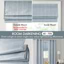 Madison Park Galen Cordless Roman Shade, 31"W x 64"H, Sheen Blue Room Darkening, Thermal Insulated, Energy Efficient Window Blind with Subtle Sheen Basketweave Fabric for Privacy