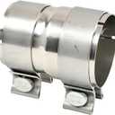 Polished Stainless Steel 2.5" ID to 2.75" ID Exhaust Adapter With Clamps,ID 2-1/2 Inch to ID 2-3/4 Inch Exhaust Reducer Connector Pipe/W Clamps, 4'' Length Exhaust Coupler,Universal Fitment