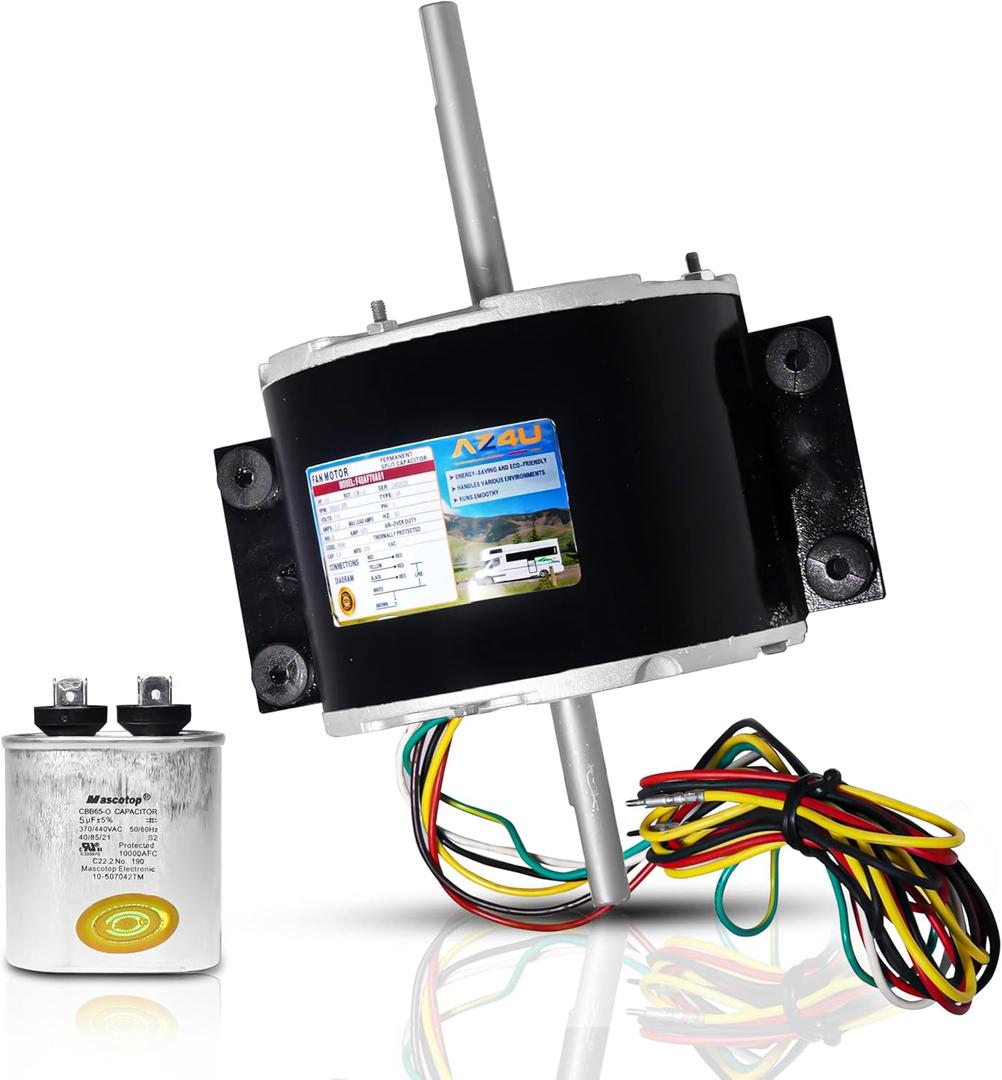 1/5Hp 3-Speed 3315332.005 AC Fan Motor 115 Volt 3.3 Amp, Replacement for genteq F48AF70A61 Fan Motor for Dometic Brisk Air 2 Penguin B57915 B59516 B59146 B59186 B59196 Air Conditioner Broad Ocean Roof