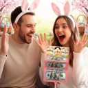Easter Money Holder with Bunny - 10 Slot Cash Envelope Card for Easter, Birthday, Graduation | Creative Gift for Teens, Kids, Adults, Men & Women (Pink, 1Pcs)