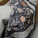 Area Rugs 8x10, Washable Floral Rug Non Slip Large Living Room Rug Vintage Distressed Soft Carpet for Bedroom, Dinning Room, Home Office (Black)