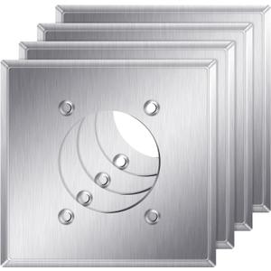 4 Pcs 2.24" Hole Single Receptacle Wall Plate Stainless Steel Nema 14-50 Outlet Wall Plate Outlet Covers for Socket Dryer Range, Corrosive Resistant, 4.5 x 4.59 Inches