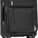 U.S. Traveler Rio Lightweight Softside Rolling Carry-on Suitcase, 4-Wheel Single, Black (22")