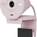Logitech Brio 300 Full HD Webcam with Privacy Shutter, Noise Reduction Microphone, USB-C, certified for Zoom, Microsoft Teams, Google Meet, Auto Light Correction - Rose