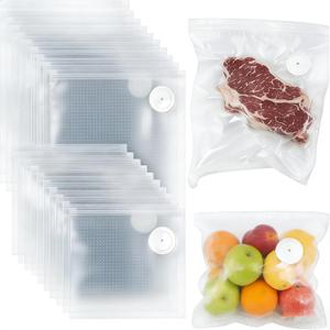 30PCS Reusable Vacuum Seal Bags for Food - 15PCS Large (11.02x10.24) And 15PCS Small (8.668.27") Compact Vacuum Sealer Bags, Leak-Proof Odor-Resistant for Refrigerator Outdoor Travel Food Storage