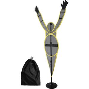 Defender Training Dummy | Fixed Arms for Stable Defense Practice | Height-Adjustable Steel Base | Basketball, Soccer, Football Mannequin (Orange)