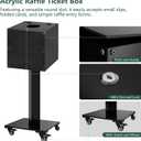 Large Acrylic Raffle Ticket Box with Slot, Mobility Versatile Suggestion/Donation/Offering Collection Boxes with Stand for Drawings, Voting, Ballots, Charity, Feedback, Event, Black