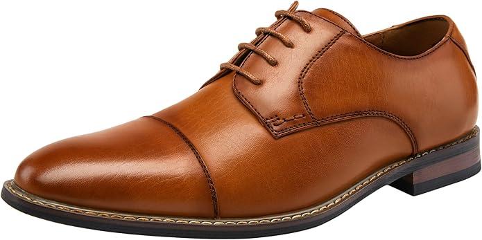 Jousen Men's Dress Cap Toe Shoes Wingtip Brogue Oxfords for Men Business Formal Derby Shoes, Size 9.5