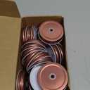 uxcell 28 Pcs Mason Jar Lids with Straw Hole, 70mm Tinplate Canning Lids Fits Regular Mouth Mason Jar, Drinking Lids Set Reusable for DIY, Drinking, Daily Food Storage, Rose Gold