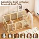 Clear Acrylic Dog Playpen Indoor with Solid Wood Frame, 10 Panels Clear Dog Playpen for Small Dogs, Easy Assembly Acrylic Pet Pen, Safe and Sturdy Play Area for Puppy Rabbit Indoor