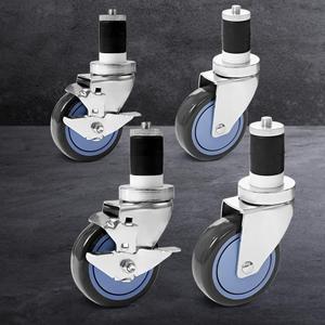 Simplus 4" Swivel Castor Wheels for Kitchen Bench Trolley Prep Table w Brake Set of 4
