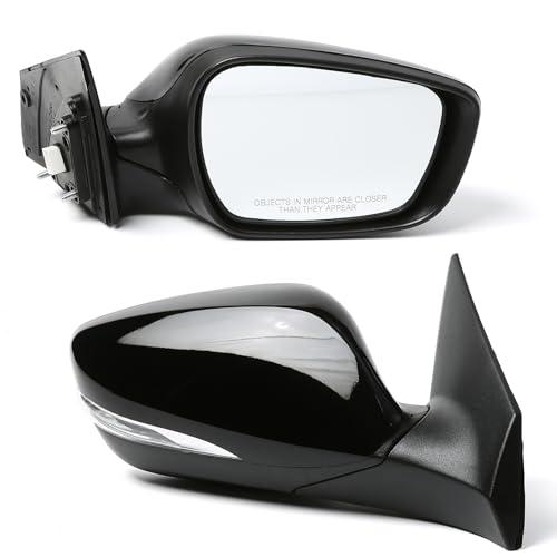 MACJALY Passenger Side Mirror (Right/RH) Compatible with Hyundai Elantra 2014-2016, Power Adjust, Manual-Folding, w/Turn Signal, 5-Pin Connector, Black Housing, Replaces 876203Y530, HY1321208