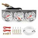 2inch 52mm Triple Gauge Kit, Volt Meter Water Temp Temperature Gauge Oil Pressure Gauge Car Meter Auto Gauge