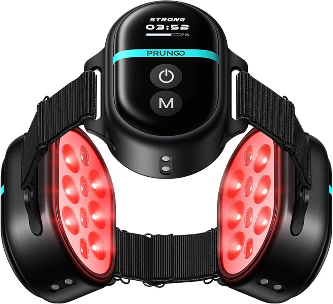 Red Light Therapy Module, PRUNGO RLT300, 650nm Red Light and 850nm Infrared Polarized Light Device to Relieves The Pain for Wrists, Ankles, Knees and Other Joints (Three, Black)