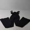 YEOREO Women Workout Scrunch Flare Jumpsuits Sexy Backless Butt Lift Gym Yoga Jumpsuits (Medium, Black)