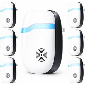 [2026 Upgraded] Ultrasonic Mouse & Pest Indoor Repeller - Stronger Driving Force, Repellent for Mice, Rats, Rodent, Roaches, Ants, Spiders, Bugs, Quiet for Home, Plug-in Control Device (6 Pack)