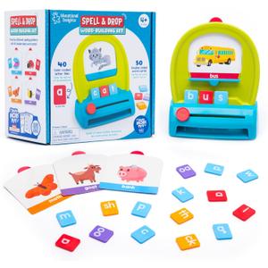 Educational Insights Spell & Drop Word Building Set - CVC Word Games, Kindergarten Learning Activities, Preschool Sight Words, Spelling Toys and Reading Games for Kids 5-7, Learn to Read Flash Cards