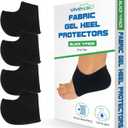 ViveSole Heel Protectors for Feet (2 Pairs)- Guards for Shoes, Covers, Creases - FSA, HSA Approved - Plantar Fasciitis Insoles for Pain Relief - Silicone Gel Comfort Pads for Women and Men (Black)