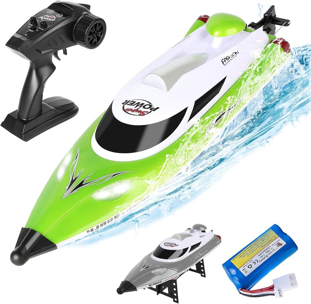 RC Boat-Remote Control Boat for Adults-High Speed 35+ KPH for Pool-Toys for Ages 8-13 (Green), 18 inches x 4 inches x 5 inches