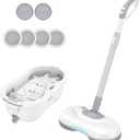 Redkey M1 Electric Spin Mops with Self Cleaning Bucket, Cordless Electric Spin Mop with LED Headlight & Water Sprayer, 60Min Runtime, Electric Mop for Hardwood/Tile Floor Cleaning and Polisher, 6 Pads , Medium 