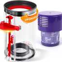 Upgraded Dust Bin Compatible with Dyson V10 Vacuum Cleaner Canister, Large Bin Replacement Compatible with Dyson V10 Bin Part No. 969509-01