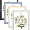 AAQ 8x10 Picture Frames Set of 4, Rustic Farmhouse Photo Frame with HD Plastic Cover,8x10 without Mat or 5x7 with Mat for Wall or Tabletop Display Home Office Gift (Multicolour)