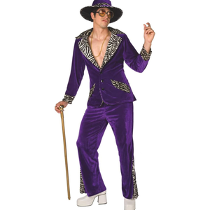 Morph Purple Pimp Costume For Men, Mens Pimp Daddy Costume, Purple Outfit for Men, Halloween Dress Up, XL
