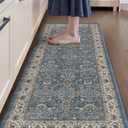 Color&Geometry Anti Fatigue Kitchen Mats for Floor 24x59, Vintage Decor, Easy Clean, Waterproof & Oil Proof, 0.4" Thick Cushioned, Non-Slip Kitchen Runner Rug for Sink, Laundry, Office, Blue