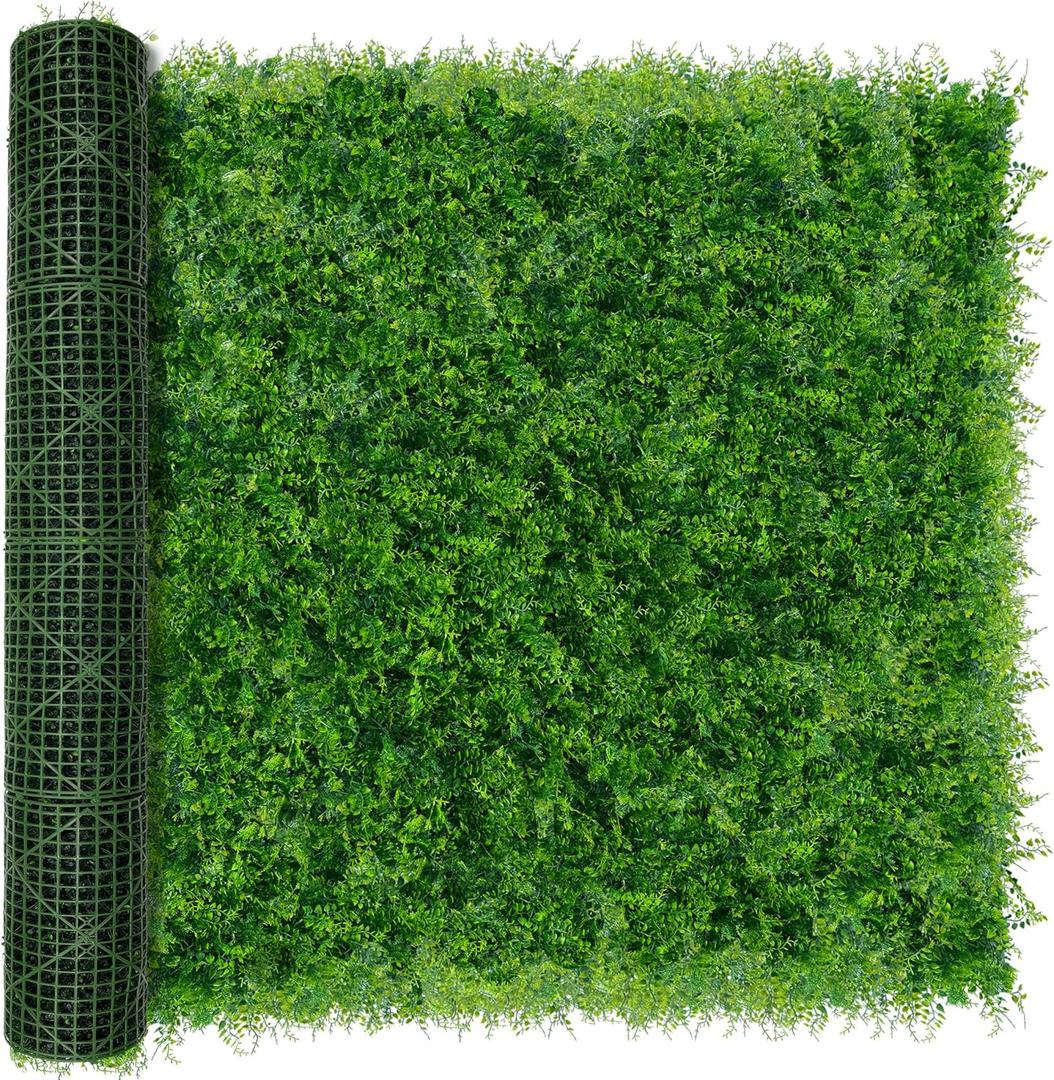 DOPGIB Greenery Faux Grass Wall Backdrop: 72"x144" (72 SQFT) UV-Anti Artificial Green Boxwood Panel for Patio Balcony Privacy & Ivy Fence Covering Privacy, Garden, Backyard Wall Backdrop Decor
