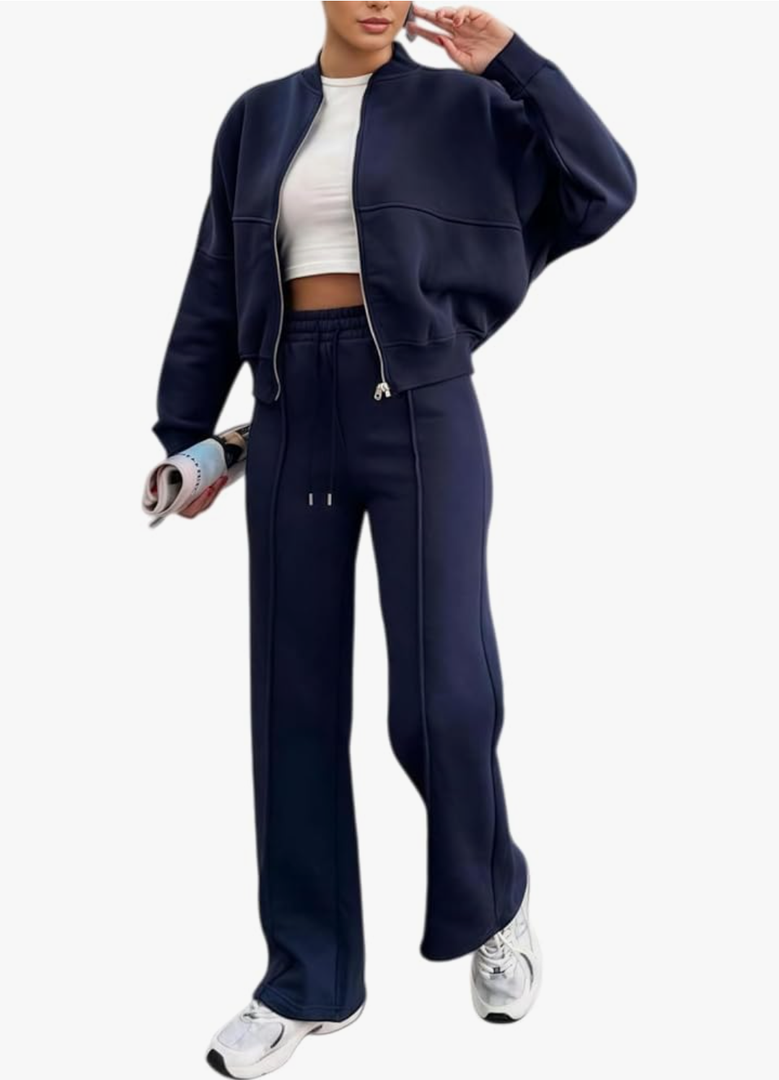 Women's Two Piece Tracksuit, Lounge Sets for Women 2025 Sweatsuit 2 Piece Outfits Sweatshirt ，workout sets for women (US, Alpha, XX-Large, Regular, Regular, blue)