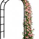 Garden Arbor Arch,Rustproof & Easy Assembly Metal Trellis,7.9 Feet H x4 Feet W,Metal+PE Coated Archway for Climbing PlantsOutdoor Rose Support, Wedding Decor, Bridal Party Decoration