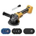 Angle Grinder Brushless fit DEWALT 20V Battery, 6 Variable Speed Power Grinder 4-1/ 2" Cordless, with 5 Cutting Wheels, 3 Grinding Wheels, 3 Flap Discs, For Cutting Grinding Polishing (Tool Only)