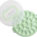 Deviled Egg Carrier with Lid & Handles, 22-Count Portable Tray, Dishwasher-Safe  Green