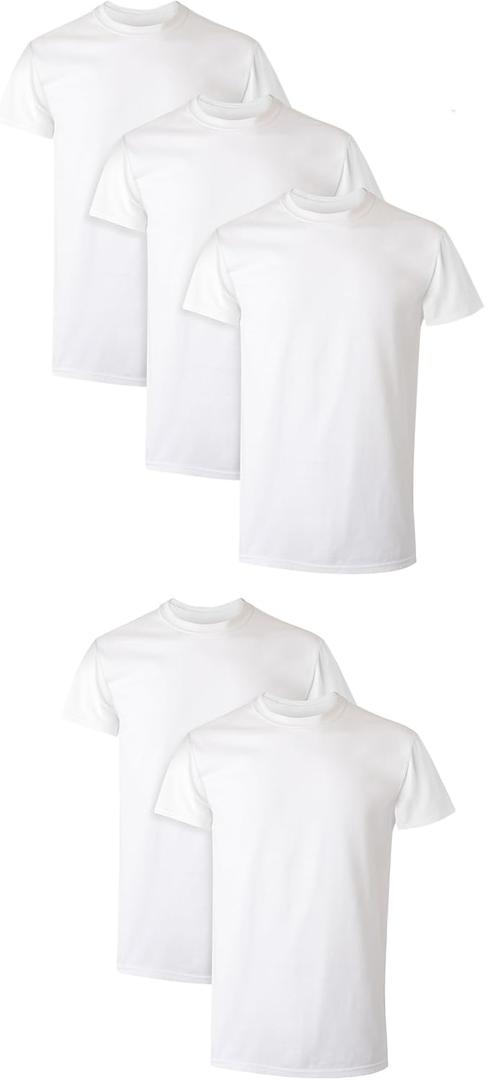 Hanes Men's Performance Undershirt, X-Temp Moisture-Wicking Crewneck, White 5-Pack (Medium)