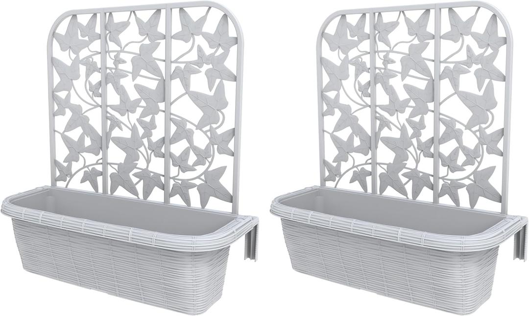 24" Privacy Planters (S/2) - White