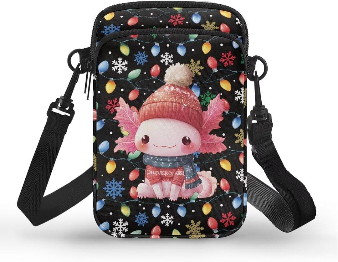 Xpyiqun Crossbody Bags for Women Christmas Phone Purse Travel Messenger Bag Sling Shoulder Bag Canvas Small
