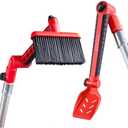 Multi-Angle Gutter Cleaning Tools from the Ground - Gutter Cleaner tool attachment with Gutter Scoop & Roof Brush for easy rain gutter cleaning and leaf removal from Gutter Guard (Pole Not Included)