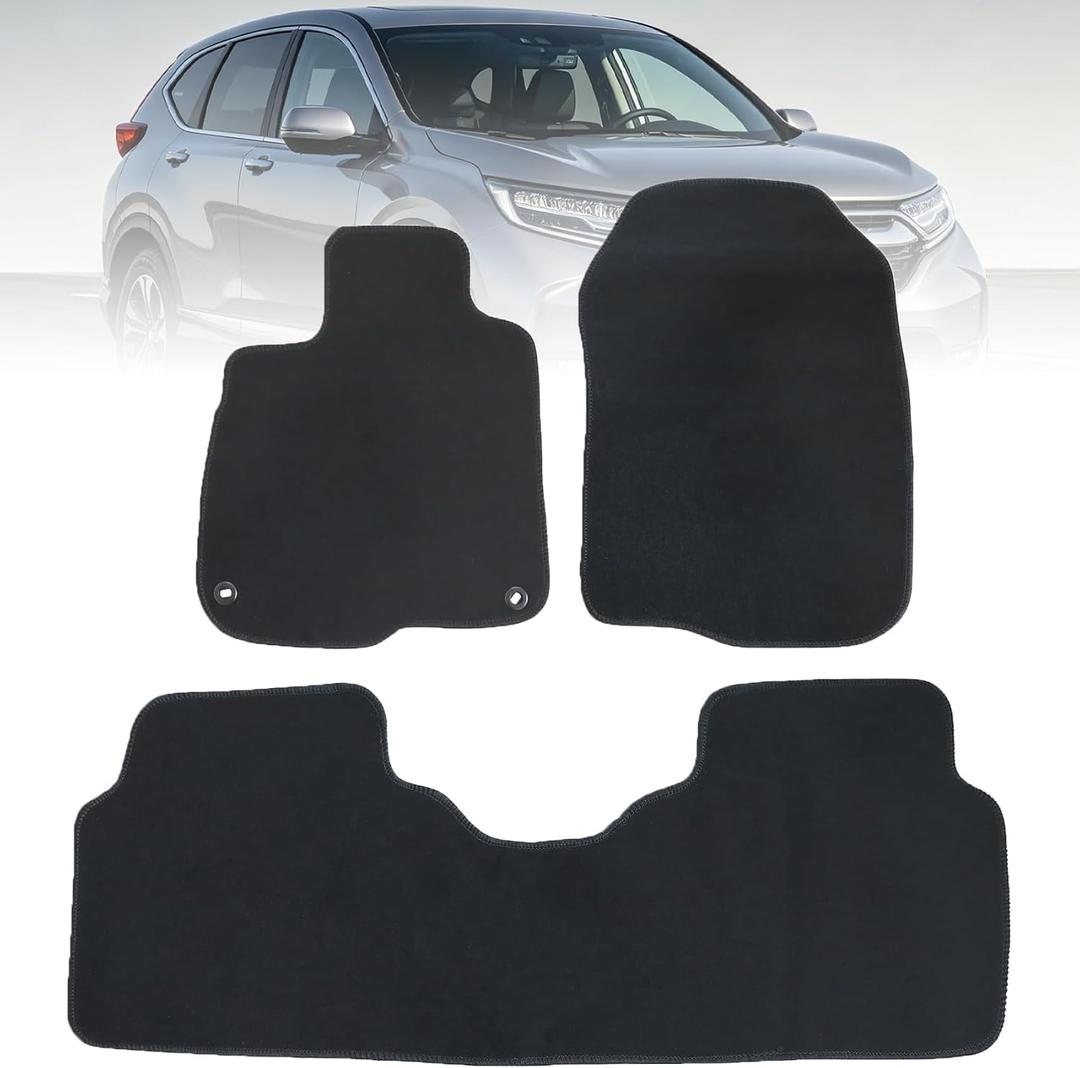 Mythoria All-Weather Car Floor Mats Fit for Honda CRV CR-V 2017 2018 2019 2020 2021 2022, Custom Fit Anti-Slip Velour Carpet Floor Liners Full Set, Black