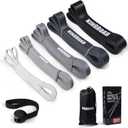 Resistance Band Pull Up Assistance Bands,Set of 5 Resistance Heavy Duty Exercise Stretch Fitness Bands for Stretching Power Lifting Workout Training with Instruction Guide