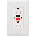 GFCI Outlet 15 Amp, UL Listed, Self-Test GFI Receptacles, TamperResistant, Weather Resistant, LED Indicator, with Decor Wall Plates and Screws, Indoor or Outdoor Use, Pack 2