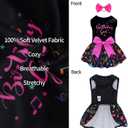 CuteBone Birthday Dog Dresses Velvet Holiday Small Dogs Clothes One size Pet Apparel Girl Puppy Skirt with Bow Hair Rope 