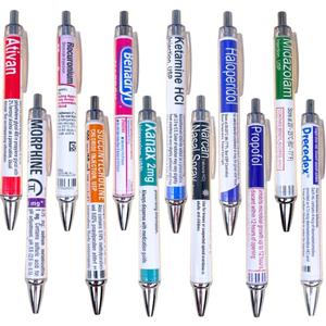 YJ PREMIUMS 12 PC Pharmacy Pens for Nurse & Pharmacist | Funny Drug Nursing Week Pharmacy Tech Technician Gifts for Women Needle Vaccine Syringe Pill Medicine Pen Supplies Accessories Bulk