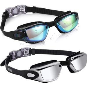 Aegend Kids Swim Goggles, Pack of 2 Swimming Goggles for Children Boys & Girls Age 3-14 (Aqua & Black Silver) Aegend Kids Swim Goggles, Pack of 2 Swimming Goggles for Children Boys & Girls Age 3-14 (Aqua & Black Silver)